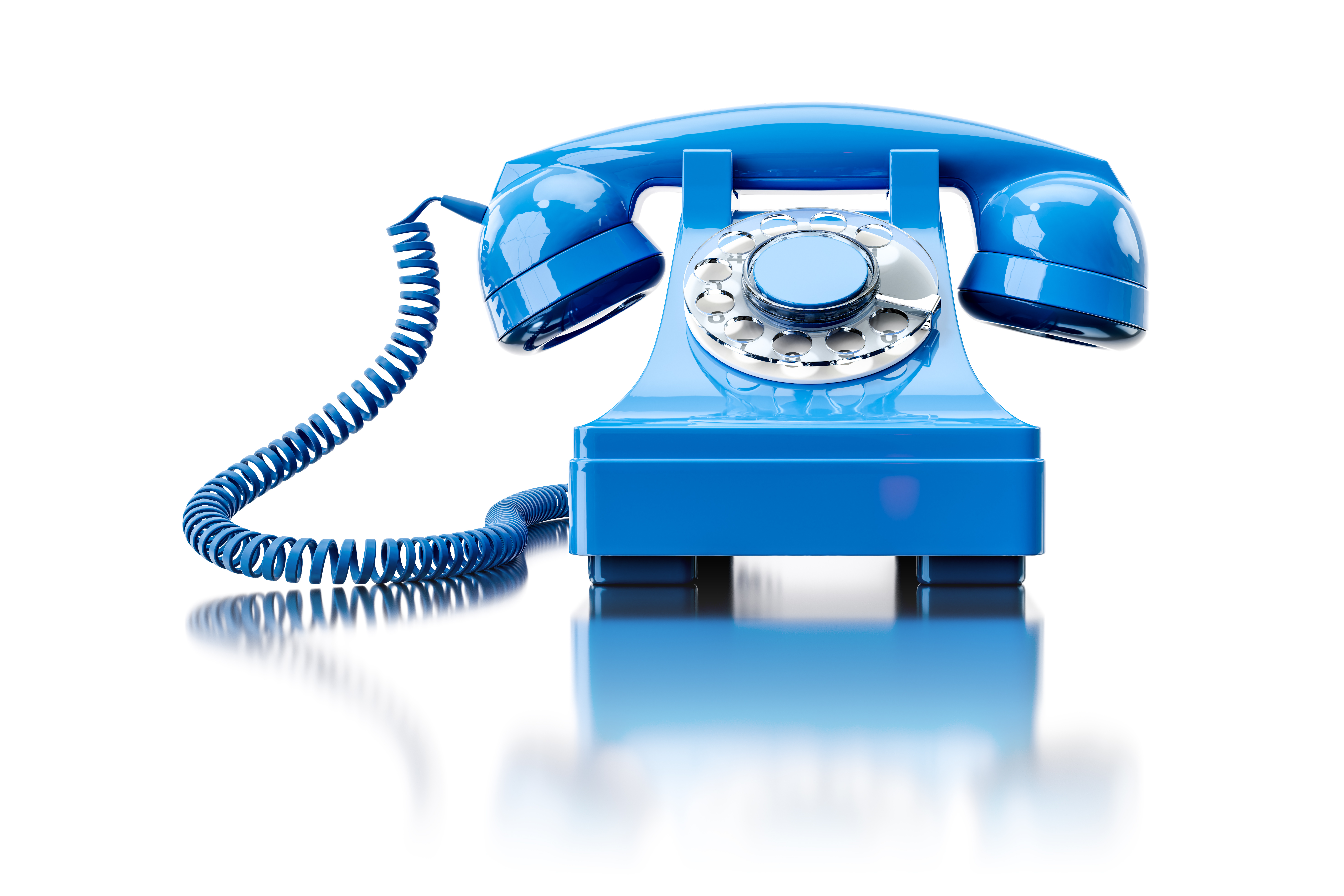 3d illustration of an old turquoise dial-up phone